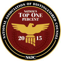 Brent Goudarzi 2015 Nation's Top One Percent National Association of Distinguished Counsel